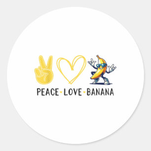 Adesivo Engraçado Amor Banana Cute Banana Paz Amor Banana