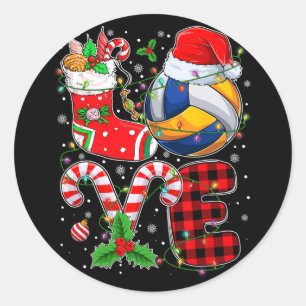 Adesivo Engraçado Amor Bola de Voleibol Santa Chapéu
