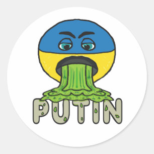 Adesivo Engraçado Anti Putin Vomit Emoji