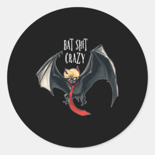 Adesivo Engraçado Anti-Trump Halloween Bat Crazy