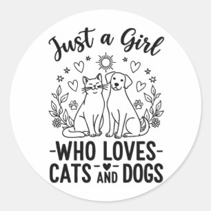 Adesivo engraçado Apenas uma garota que ama gatos e cães m