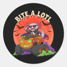 Adesivo Engraçado Axolotl Dracula Halloween Monster Truck