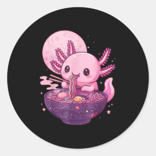 Adesivo Engraçado Axolotl Noodle Anime Kawaii Axolotl come