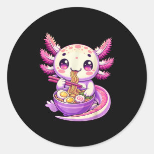 Adesivo Engraçado Axolotl Noodle Anime Kawaii Axolotl come
