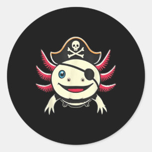 Adesivo Engraçado Axolotl Pirate Cute Halloween Figurume T
