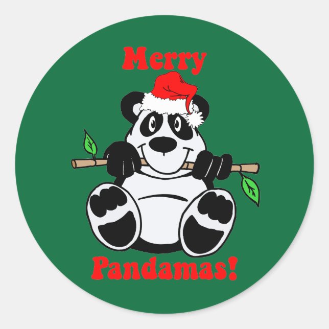 Adesivo Engraçado Bear Panda de Natal (Frente)
