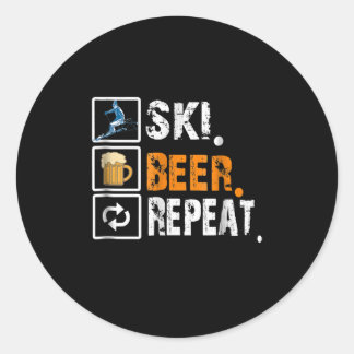 Adesivo Engraçado Beer Ski Repetir Esqui e Esquiadores