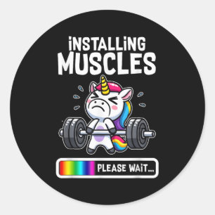 Adesivo Engraçado Belo Unicorn Workout Gym Malhação Welevt