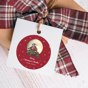 Adesivo Engraçado Biker do presente de Natal do Papai noel