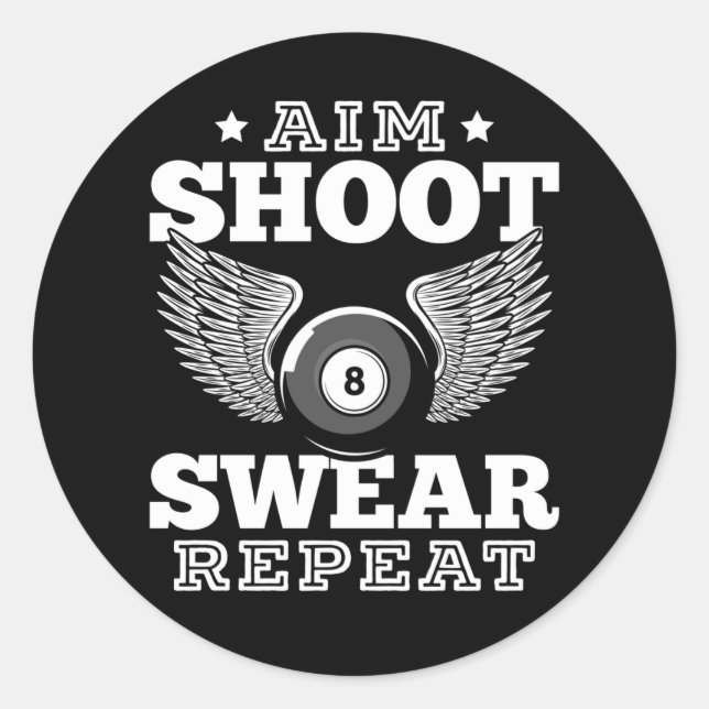 Adesivo Engraçado Billard Retro 8 Ball Dizendo (Frente)