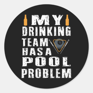 Adesivo Engraçado Billiard, Minha Equipe De Bebendos Tem U