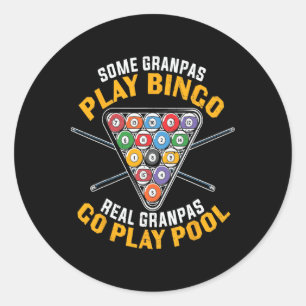 Adesivo Engraçado Billiard Piscina Vovô Professional Billi