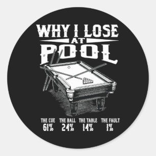 Adesivo Engraçado Billiards Por Que Eu Perder No Snooker B