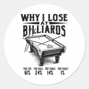 Adesivo Engraçado Billiards Por Que Eu Perder No Snooker B