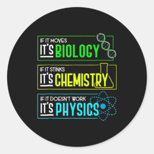 Adesivo Engraçado Biologia Química Física Nerd de Ciência