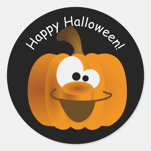 Adesivo Engraçado Bobo Emoji Halloween Pumpkin (Frente)