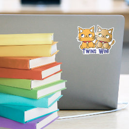 Adesivo Engraçado, Bonito Kawaii Twin Cats - Apresentação
