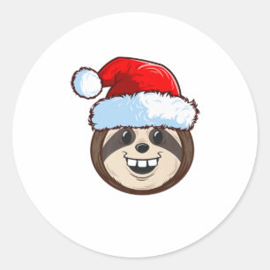 Adesivo Engraçado, Bonito, Sloth Santa Hat, presente de Na
