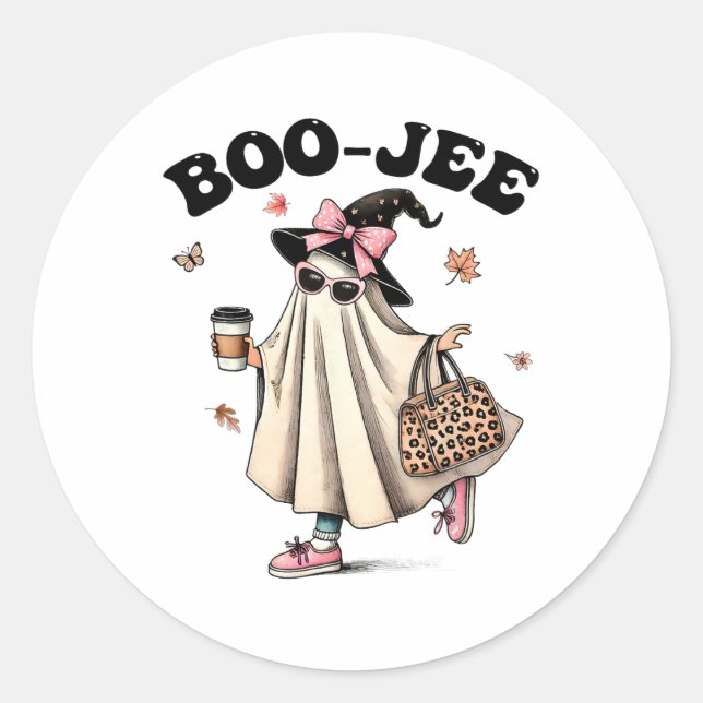 Adesivo Engraçado Boo Jee Ghost Halloween Boo Jee Ghost Sp (Frente)