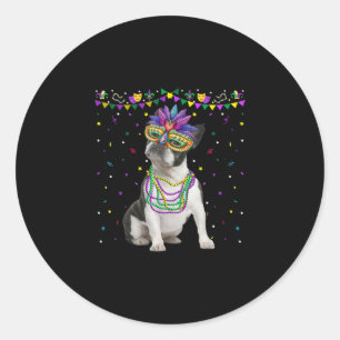 Adesivo Engraçado Boston Terrier Vestindo a máscara de c