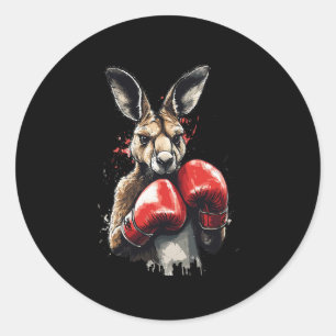 Adesivo Engraçado Boxer Kangaroo Com Luvas De Boxas Lutand