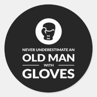Adesivo Engraçado Boxer Old Man T Shirt Gift