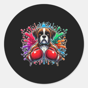Adesivo Engraçado Boxin Boxer Lover Boxer Dog Paint Spla