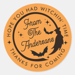 Adesivo Engraçado Bruxa Bonita Halloween Obrigado Por