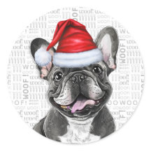 Engraçado Bulldog Francês com o Natal da Arte