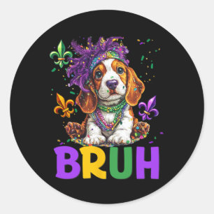 Adesivo Engraçado Bybet Hound Dog Bruh Meme Para Mardi Gra