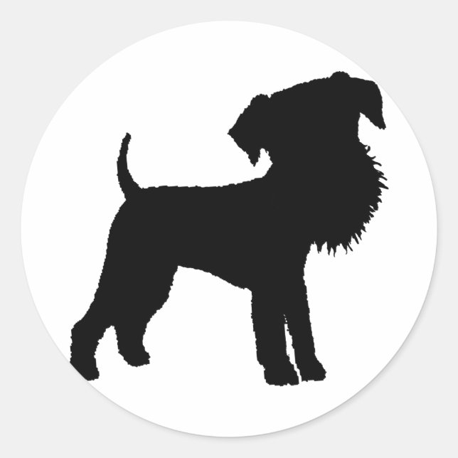 Adesivo Engraçado Cabeça Grande Airedale Terrier (Frente)