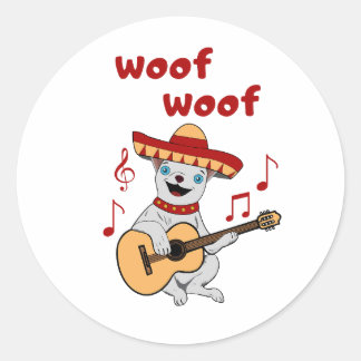 Adesivo Engraçado Cachorro Chihuahua Vestindo um Sombrero.