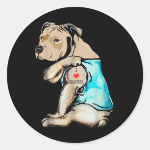 Adesivo Engraçado Cachorro Pitbuloso Adoro Vovô Tattoo Eng