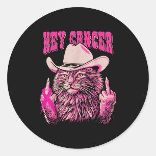 Adesivo Engraçado Cancer de mama Consciência do Gato Rosa