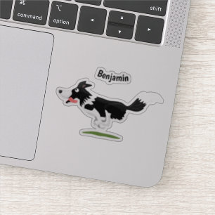 Adesivo Engraçado Cão da Borda Collie executando desenho