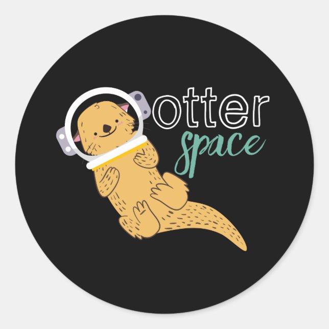 Adesivo Engraçado Cartoon Animal Humor Otter Space (Frente)