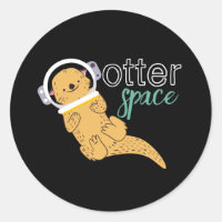 Engraçado Cartoon Animal Humor Otter Space