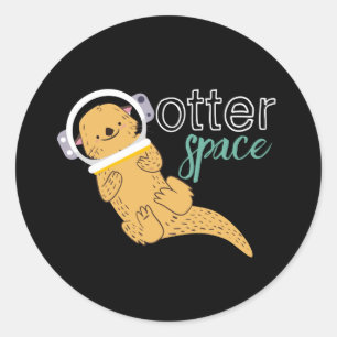 Adesivo Engraçado Cartoon Animal Humor Otter Space