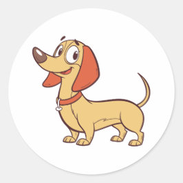 Adesivo Engraçado Cartoon Dachshund Dog