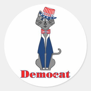 Adesivo Engraçado Cat Vote Democat Política