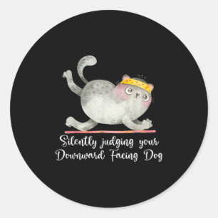 Adesivo Engraçado Cat Yoga cita o julgamento silencioso