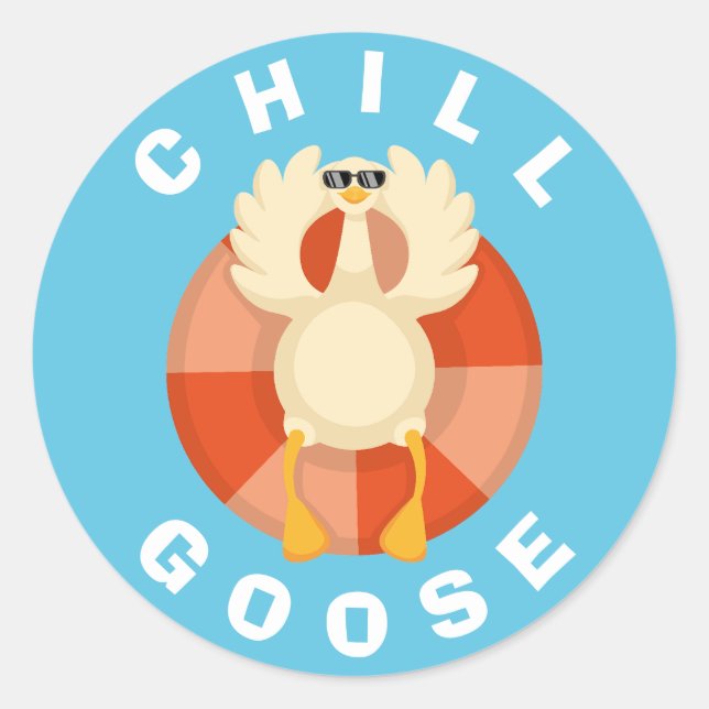 Adesivo Engraçado Chill Goose Summer Vacing Trip Bobo Prai (Frente)