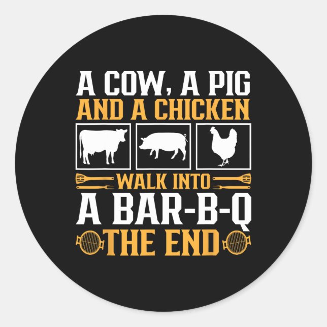 Adesivo Engraçado Churrasco de Piada de Churrasco Rbecue L (Frente)