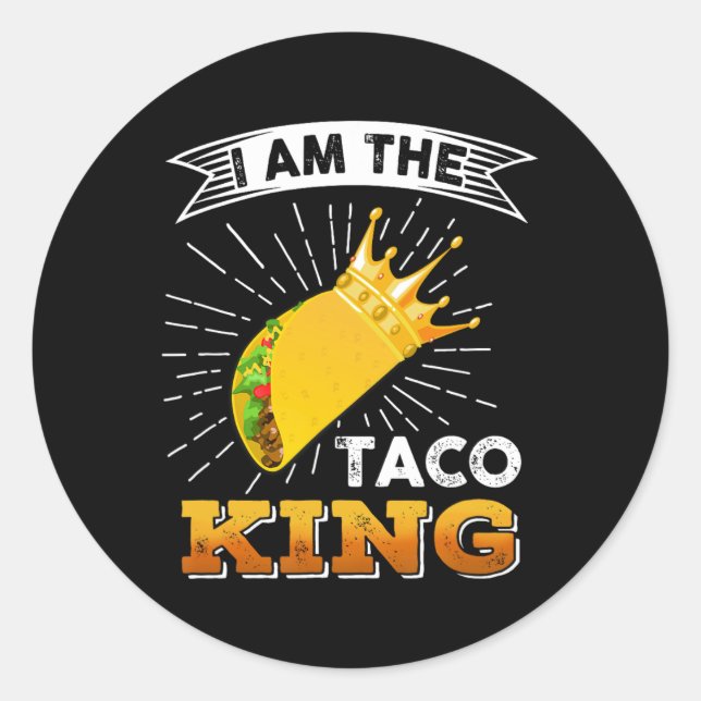 Adesivo Engraçado Cinco De Mayo Comida Eu Sou O Taco King  (Frente)