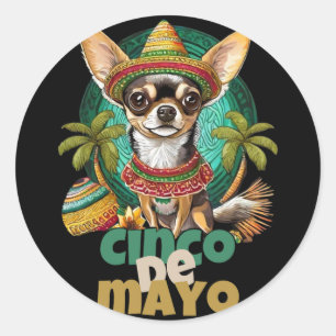Adesivo Engraçado Cinco De Mayo Dog Design Cute Chihuahua 