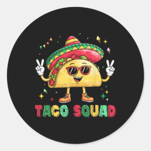 Adesivo Engraçado Cinco De Mayo Funny Taco Squad Sombrero 