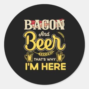 Adesivo Engraçado Citação Do Café Da Manhã Bacon E Cerveja