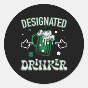Adesivo Engraçado Clover Irish Designated Drinker Rua. Pat
