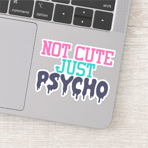 Adesivo Engraçado Colorido, Psycho Die Cut Sticker Decal