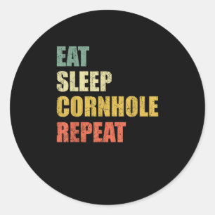 Adesivo Engraçado Comer Dormindo Cornhole Repetir